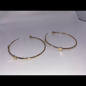 4/$20 Large Gold Star Hoop Earrings